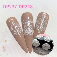 4D white color nail art sticker DIY Nail decal