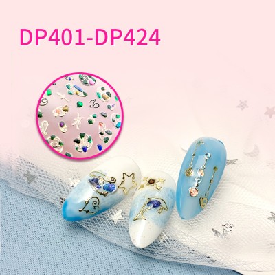 Crystal Nail sticker nail accessory gold sticker korean style design