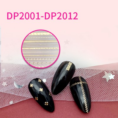 gold color and metallic nail art stickers DIY nail art sticker