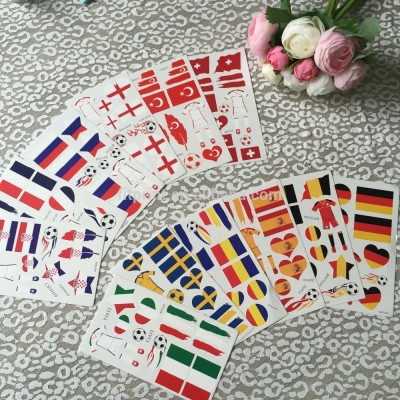 OEM temporary tattoo sticker flag football colorlul tattoo for European Football Championship