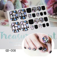 Top Sale Colorful GD Series DIY Toenail Sticker Toe Nail Art Decal Wrap