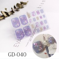 Customized Colorful New Design DIY Toenail Art Sticker Toe Nail Wrap